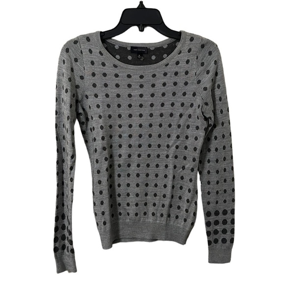 The Limited Sweaters - The Limited Women’s Gray Polkadot Round Neck Sweater Size XS